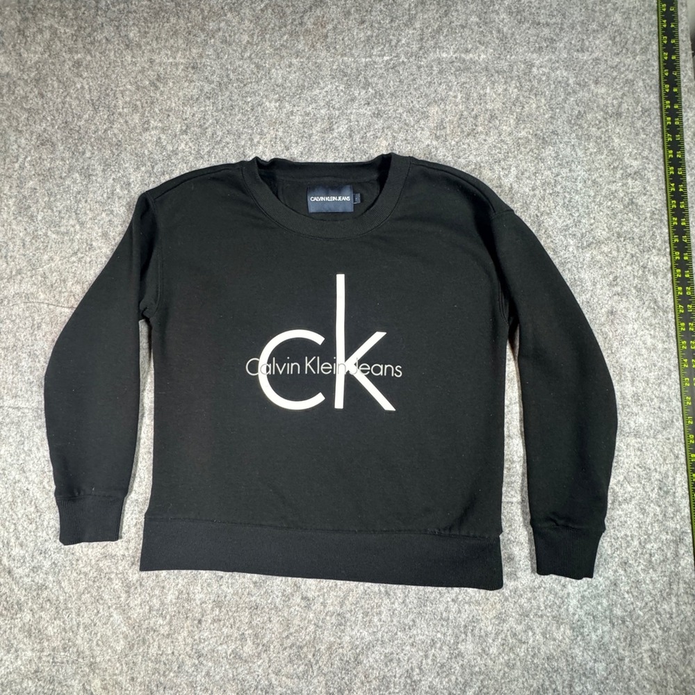 Calvin Klein Jeans CK Logo Black Pullover Sweatshirt - Women's Size M